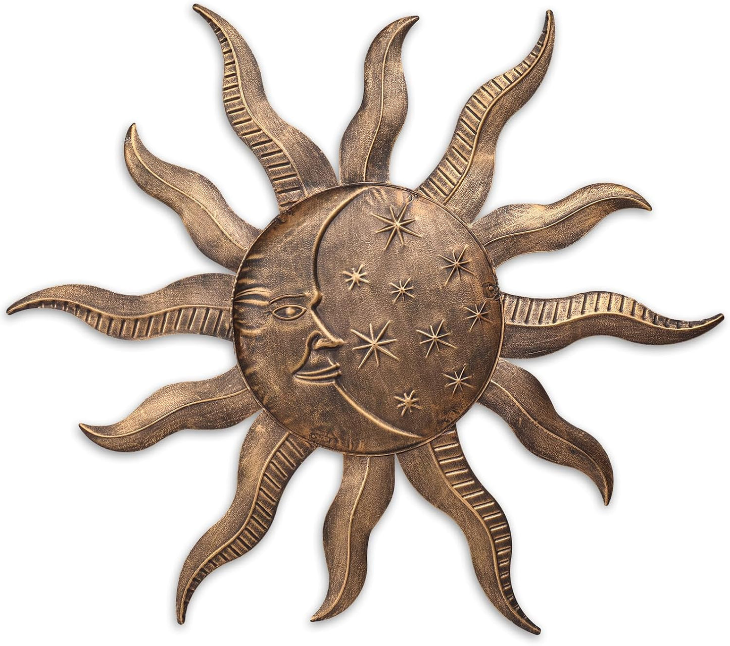 VCUTEKA Arte de pared de metal con sol de 27 pulgadas, decoración p...