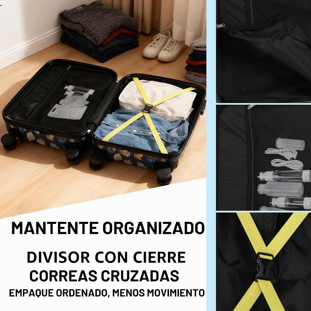 Bioworld Equipaje de mano con ruedas y asa, Colección AOP Minions,...