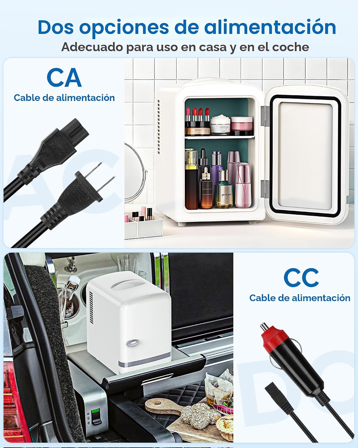 Electactic Mini nevera, 4L\/6 latas refrigerador cosmético para dor...