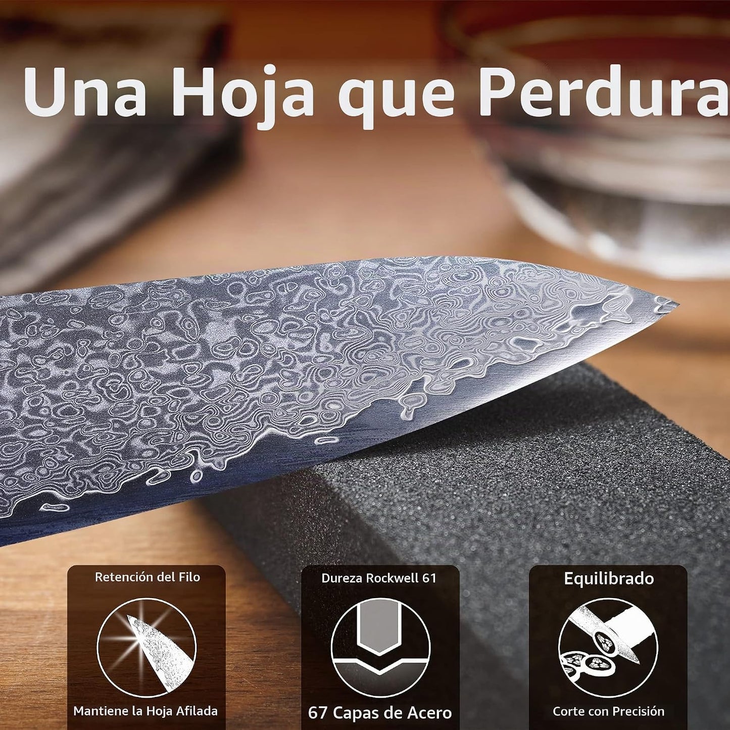 EXCALIBLADES Cuchillo de chef de 8 pulgadas \u2013 Cuchillo de coci...