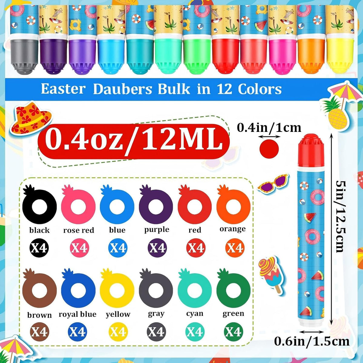 Eersida Paquete de 192 tarjetas de juego de bingo de verano y juego...