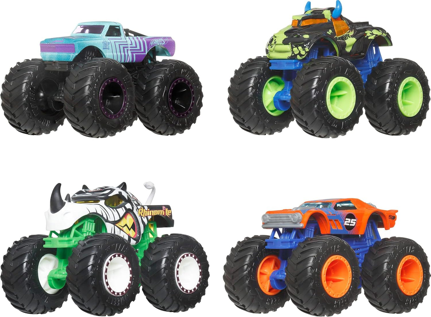 Hot Wheels Monster Trucks, Camiones monstruo a escala 1:64, juego d...