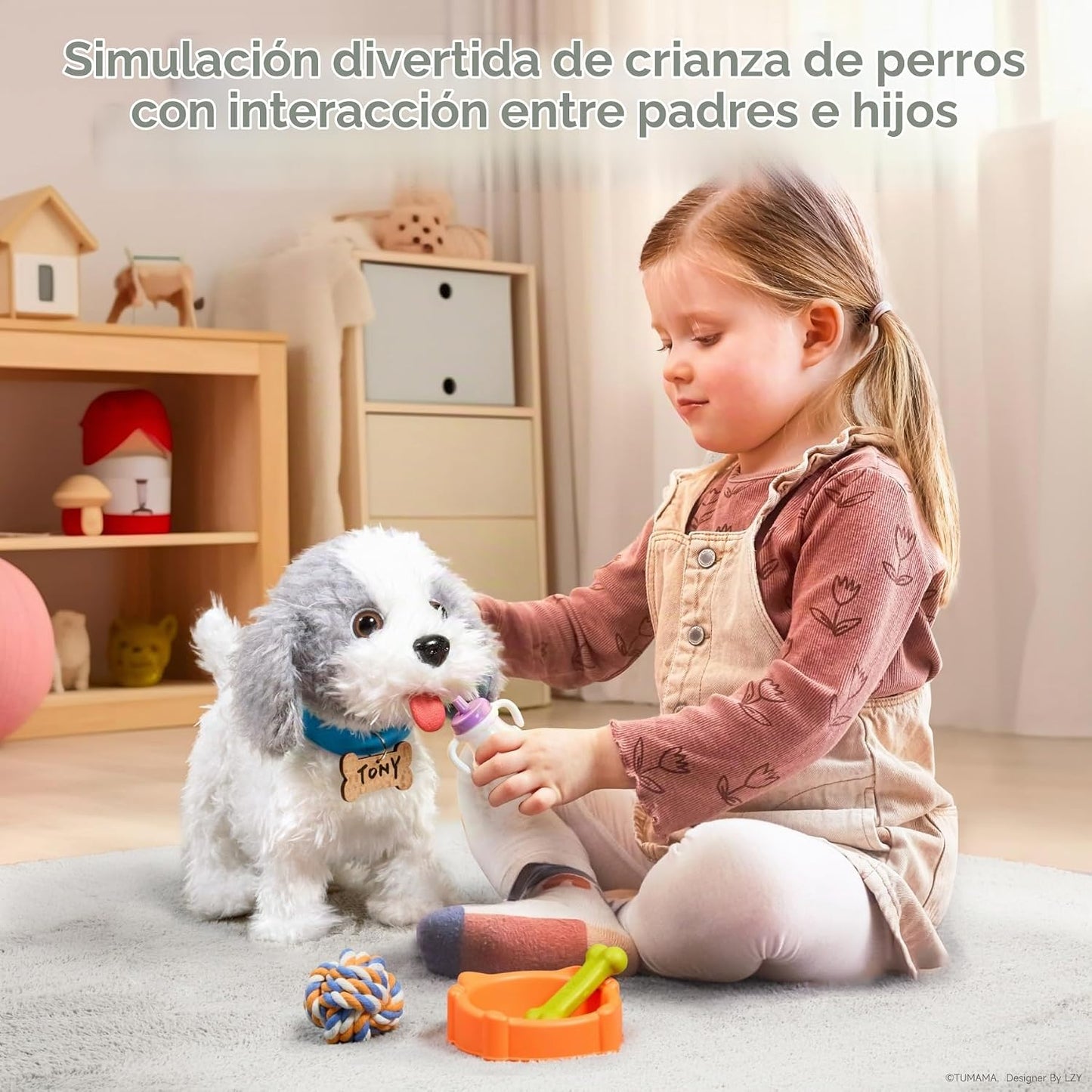 OR OR TU Perro de juguete que camina y ladra con correa de control...