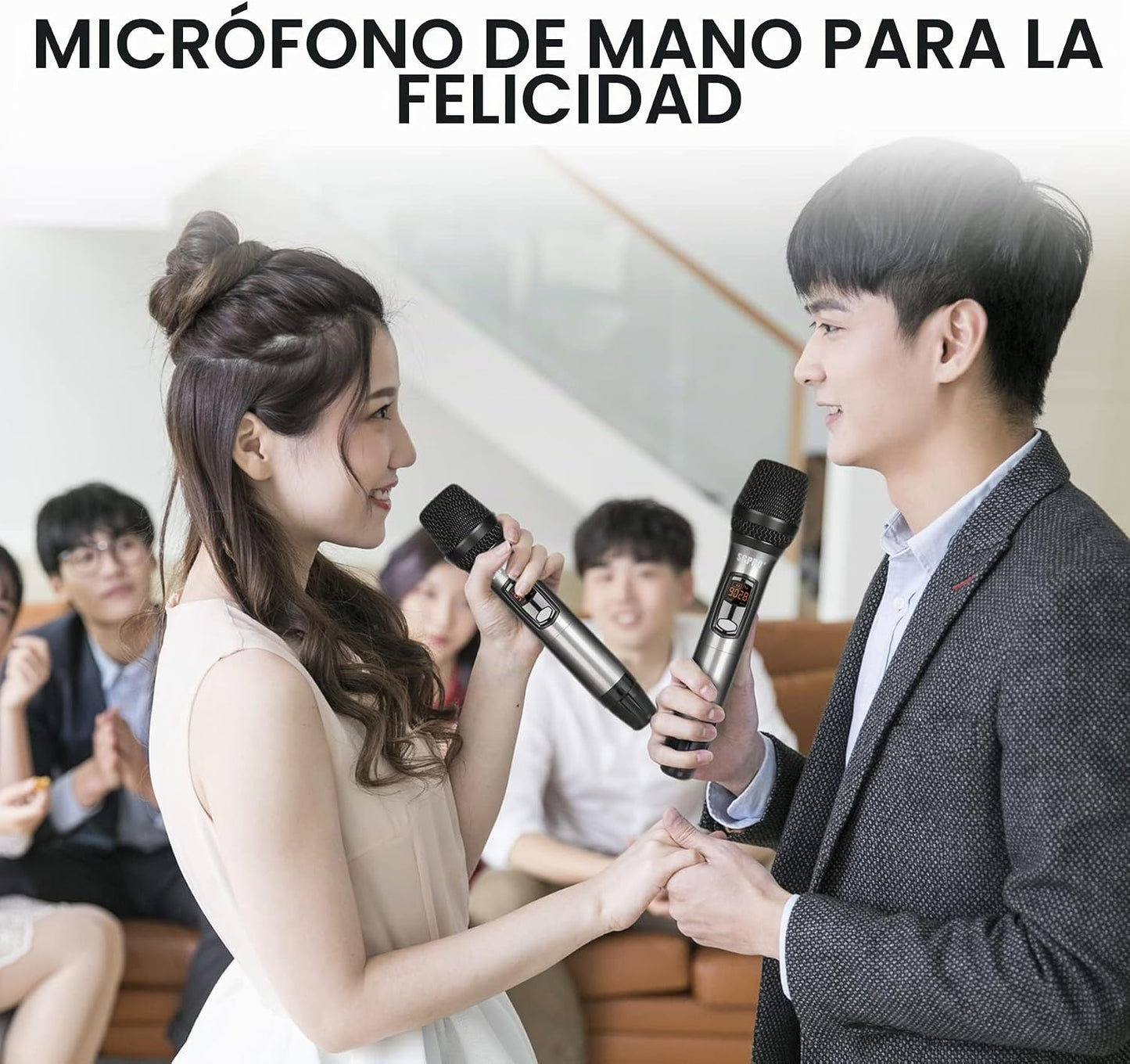 SGPRO Juego de micrófonos inalámbricos multiusos, receptor compacto...