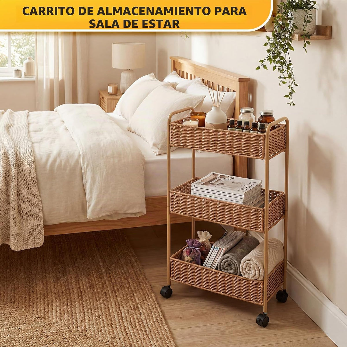 FOCHIER F Carrito de almacenamiento delgado, carrito de almacenamie...