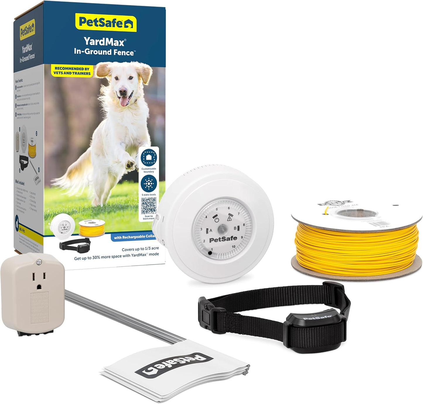 PetSafe YardMax - Cerca recargable en tierra para perros y gatos -...