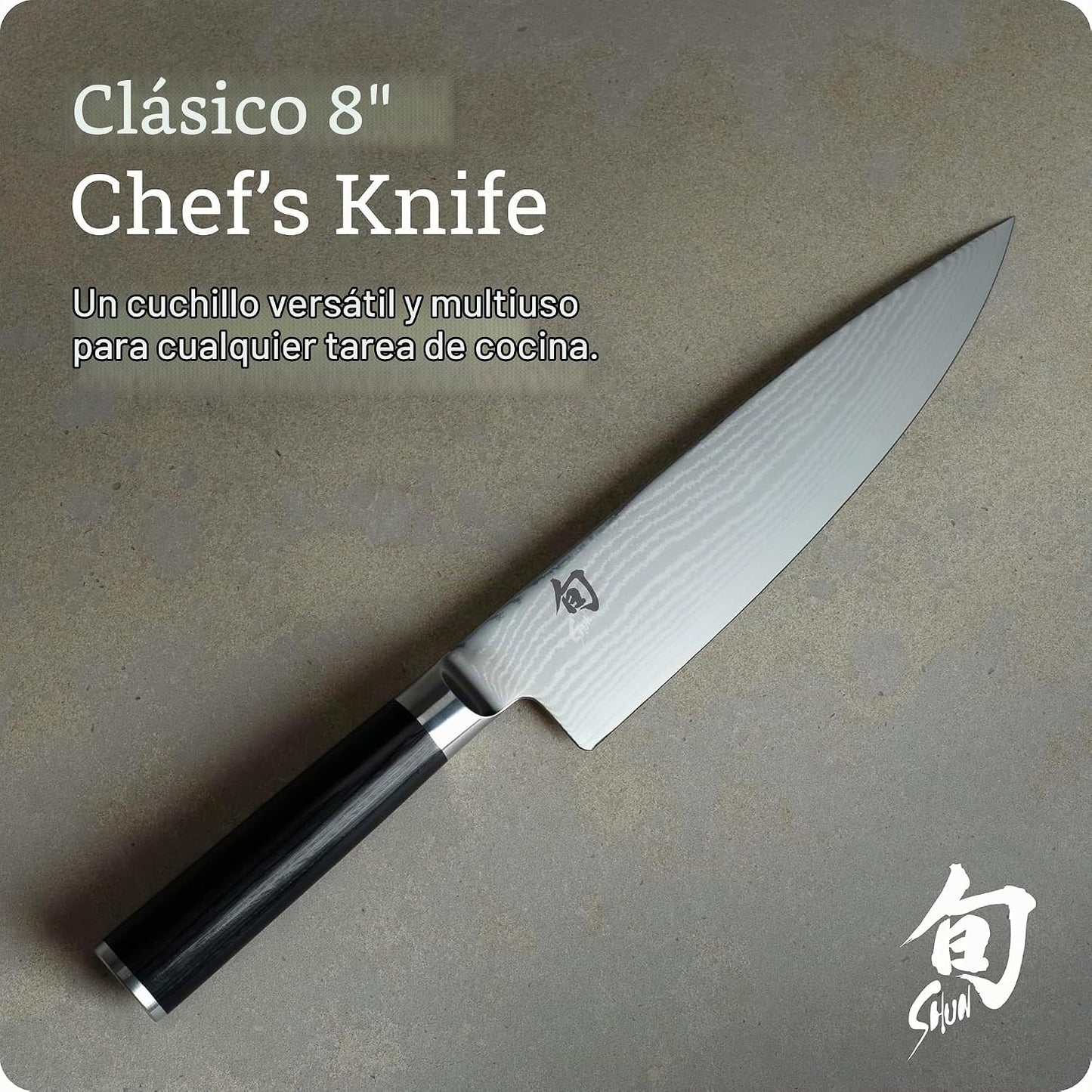 Shun cuchillo clásico para chef, 8 pulgadas, Negro | Cuchillo de co...