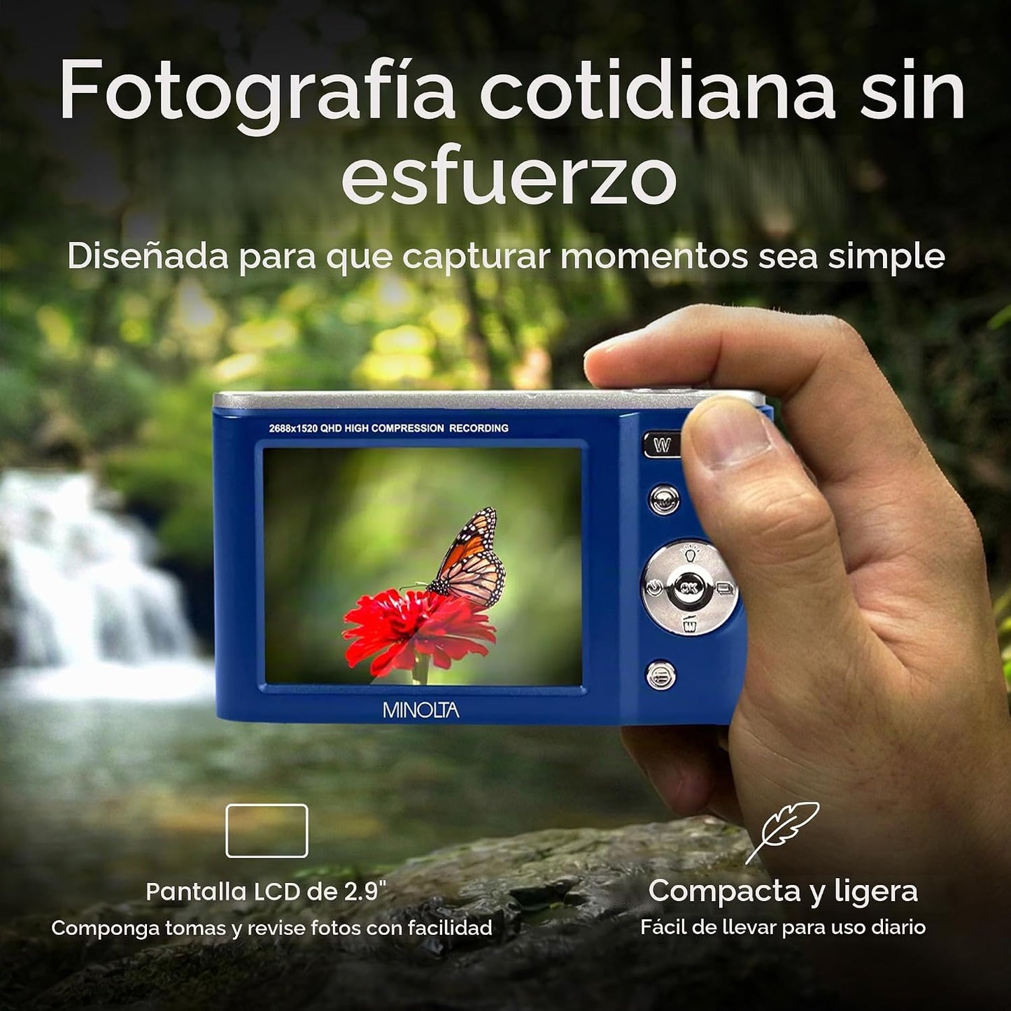 Minolta Minolta MND20 44 MP 2.7K Cámara digital Ultra HD (azul) | E...