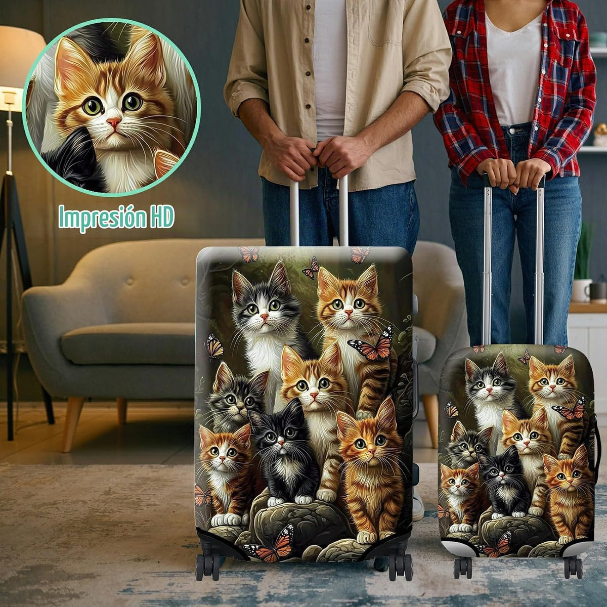 BWEGRHE Funda protectora de maleta más 1 etiqueta de equipaje adecu...