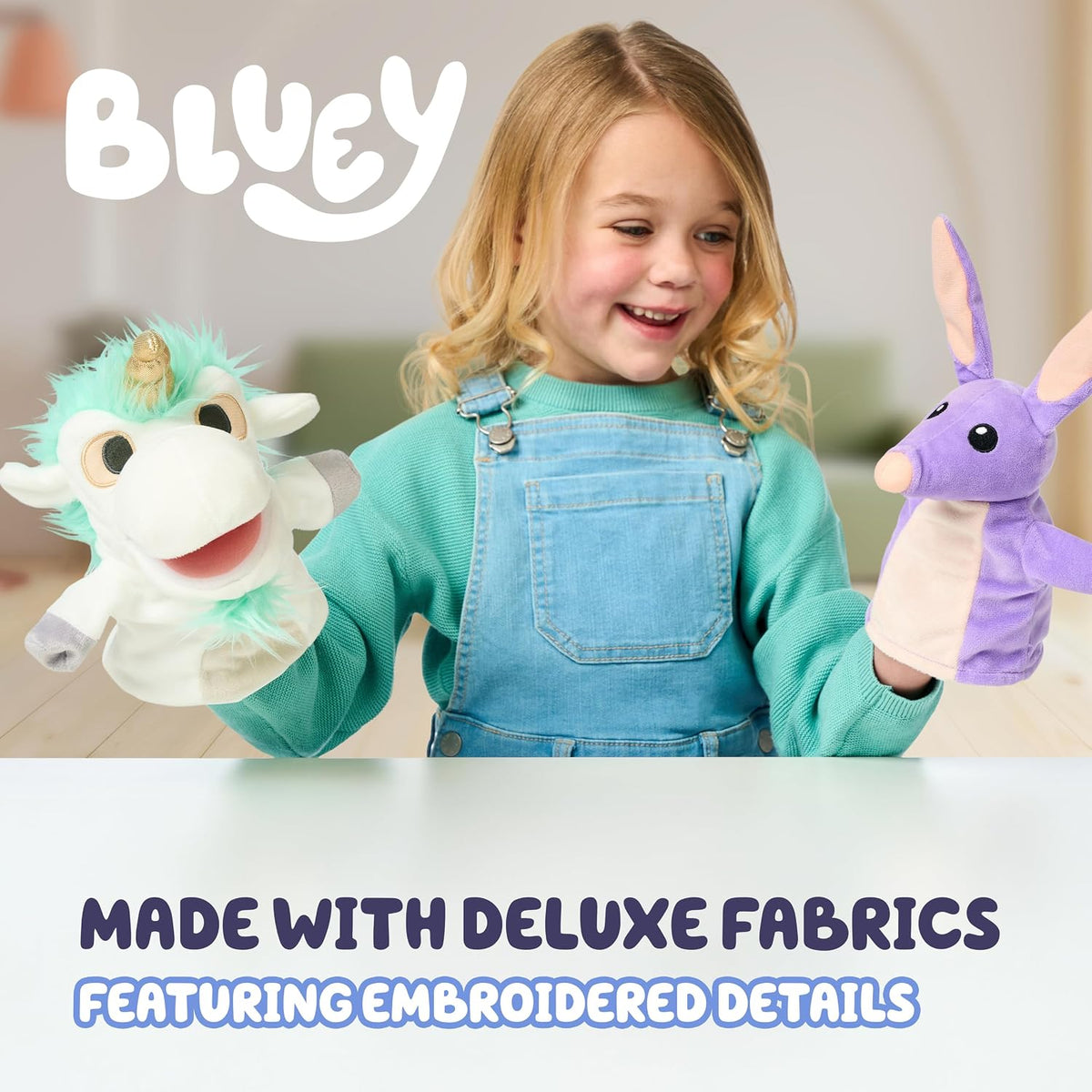 Bluey Unicorno y Bob Bilby - Pack de 2 títeres de mano de felpa \u2...