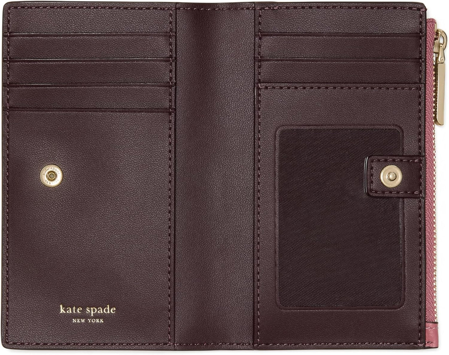 kate spade new york Cartera plegable de cuero con guijarros Deco, P...
