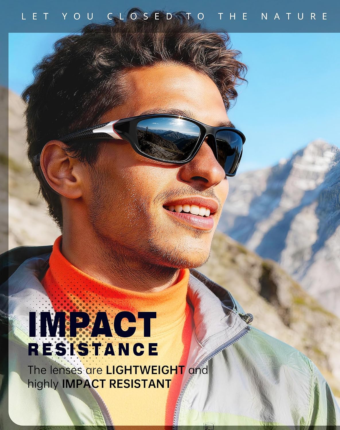 KALIYADI Gafas de sol polarizadas deportivas para hombre protección...
