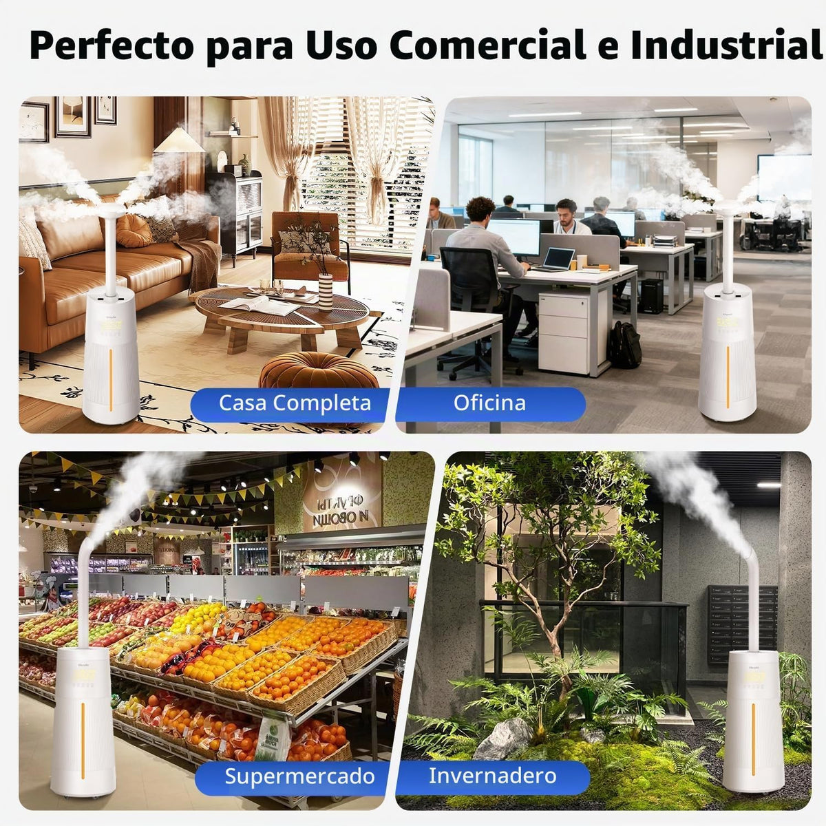 Humidificador GloryAir para habitaciones grandes, niebla fría de 6,...