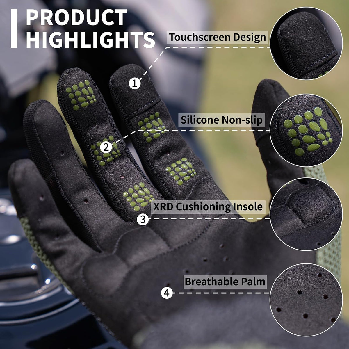 VXW Guantes de motocicleta para hombre \u2013 Guantes tácticos prot...