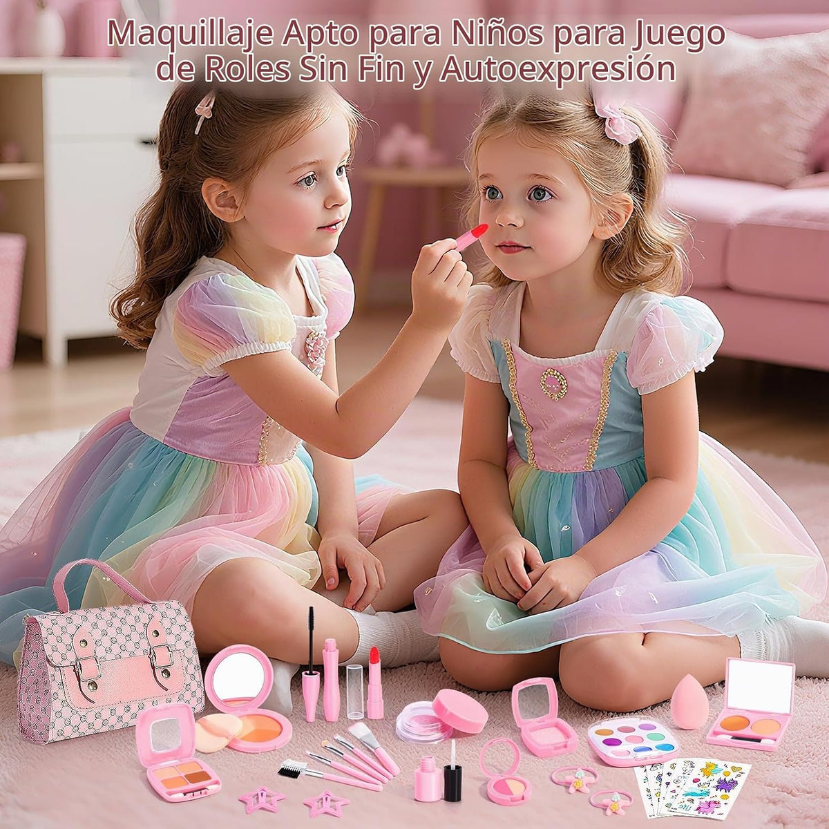 Juego de maquillaje para niños de 3 a 5 años, maquillaje falso para...