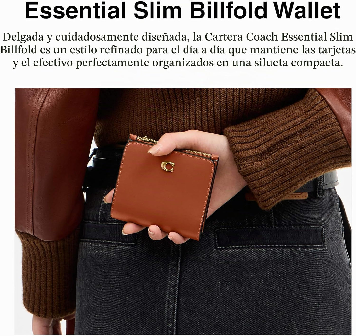 Cartera Billetera Esencial delgada con revestimiento de lona de la...