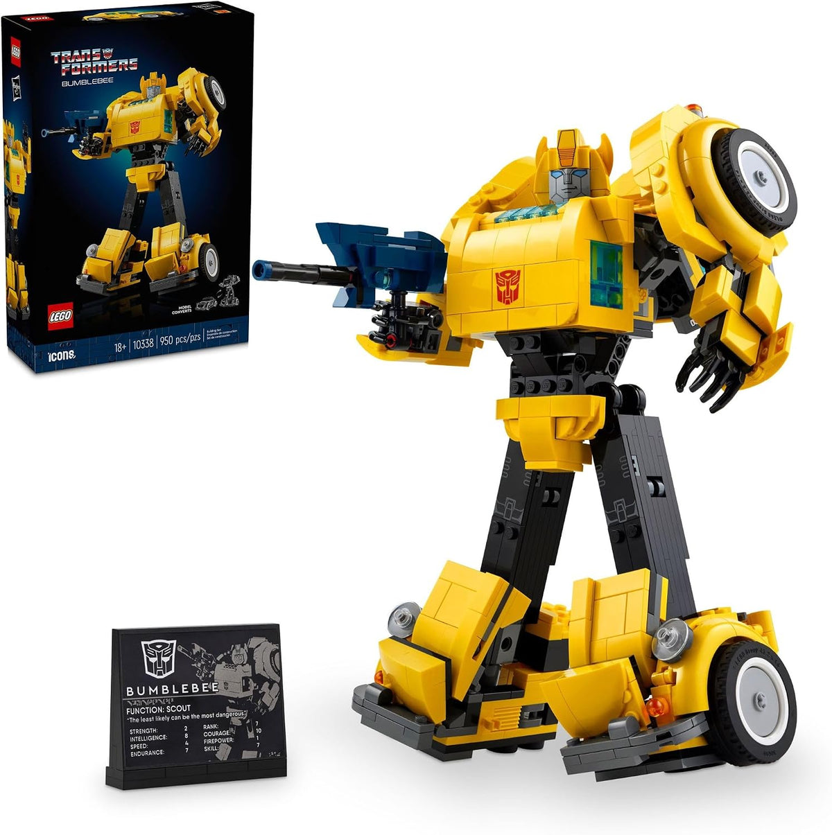 Figura de acción LEGO Icons Transformers Bumblebee, juguete colecci...