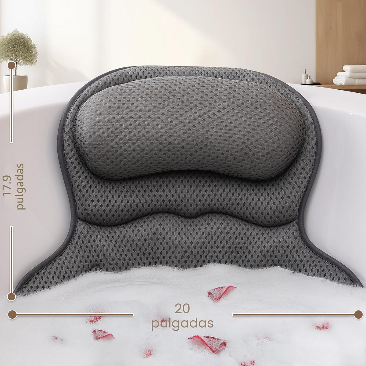 Almohadas de baño para bañera, almohada de bañera de lujo para sopo...