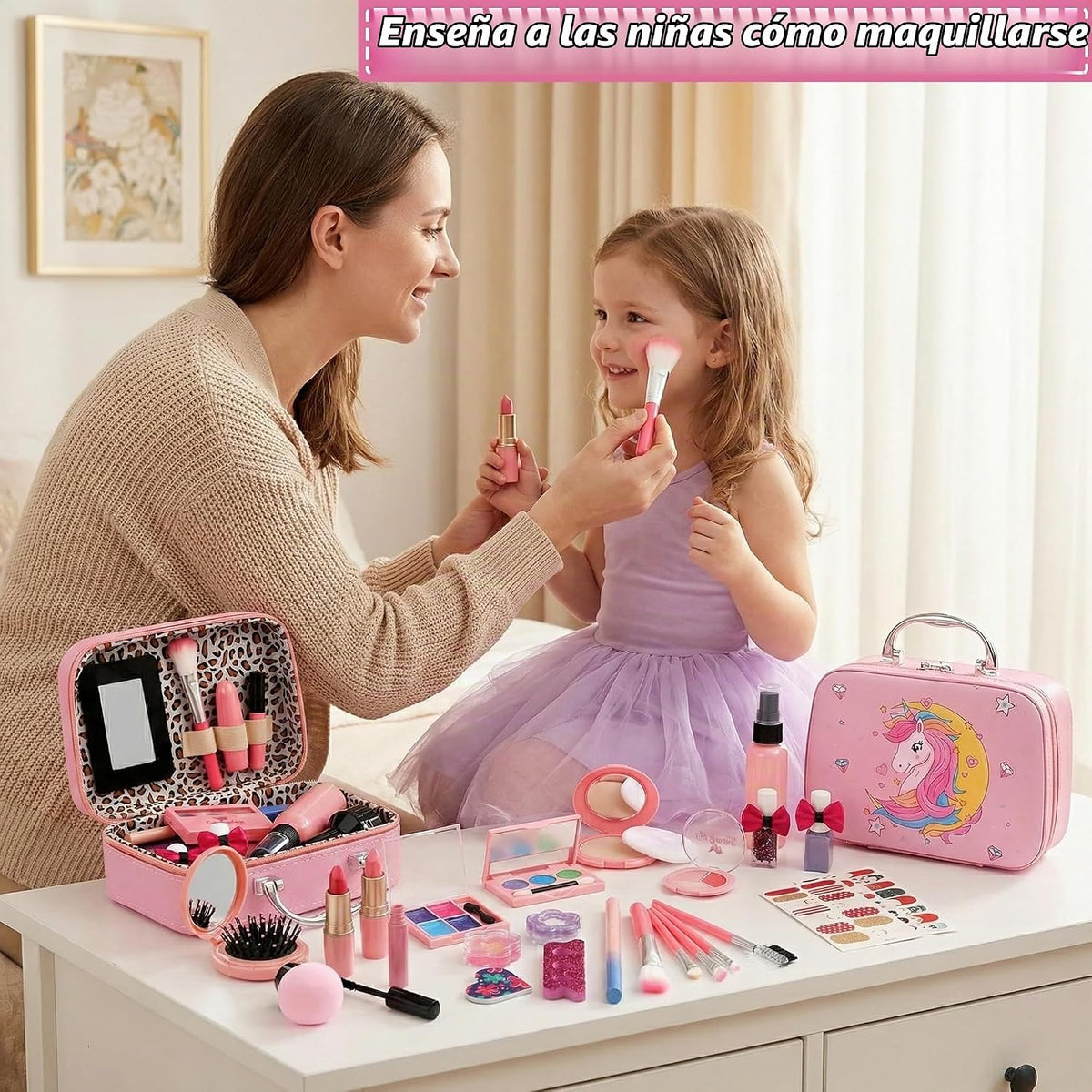 For Ideahome Juguetes de maquillaje lavables para niñas, juego de m...