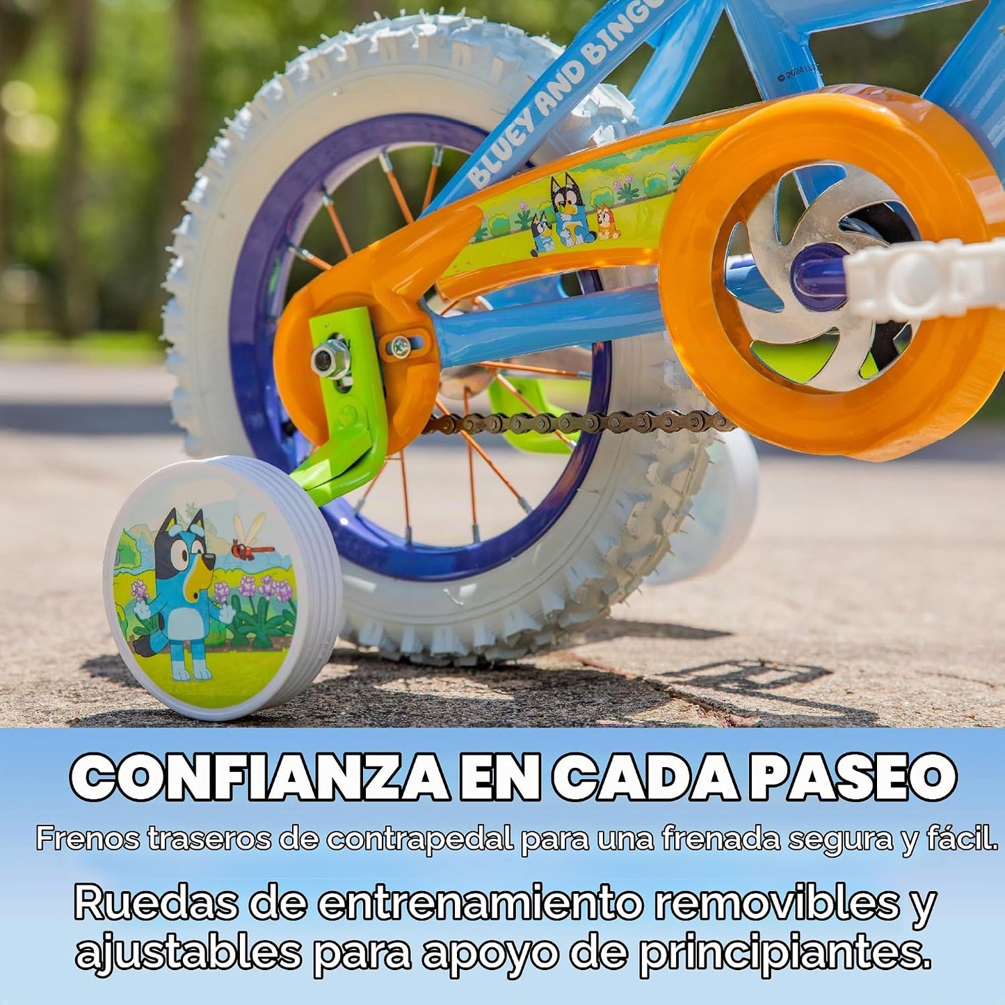 Bicicleta infantil de 12 pulgadas Bluey de Dynacraft para niños y n...