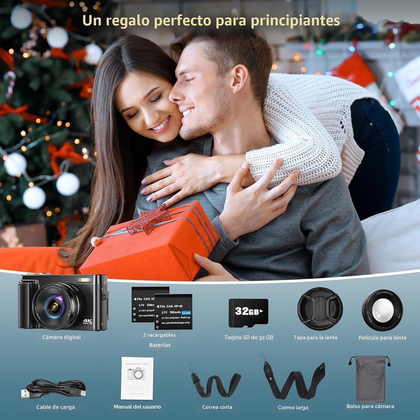 Cámara digital 4K para enfoque automático de fotografía, cámara de...
