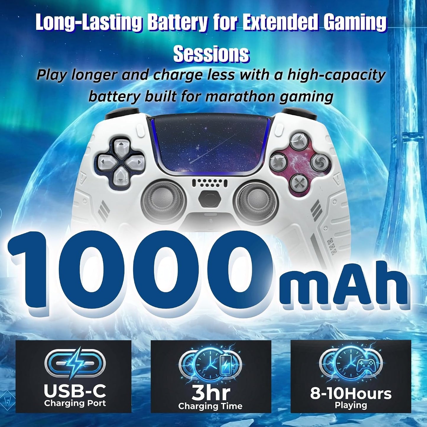 NexoGame Mando Inalámbrico para PS5 con Joysticks Efecto Hall 3D, G...