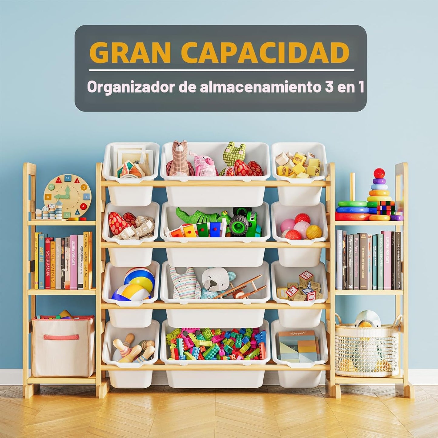 Organizador de almacenamiento de juguetes SpaceAid con 6 estantes y...