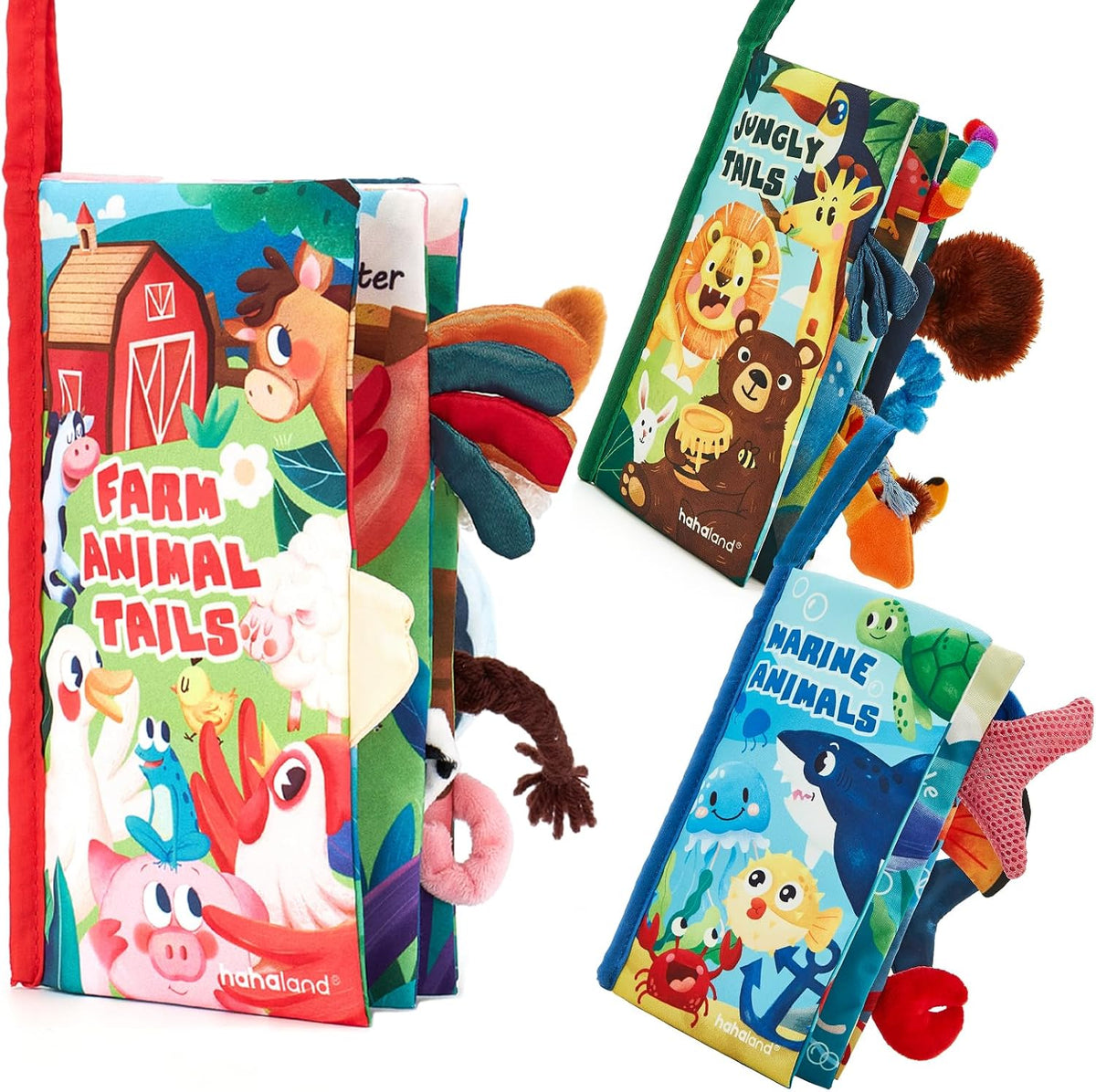 hahaland Libros para bebés de 0 a 6 meses, juguete sensorial de alt...