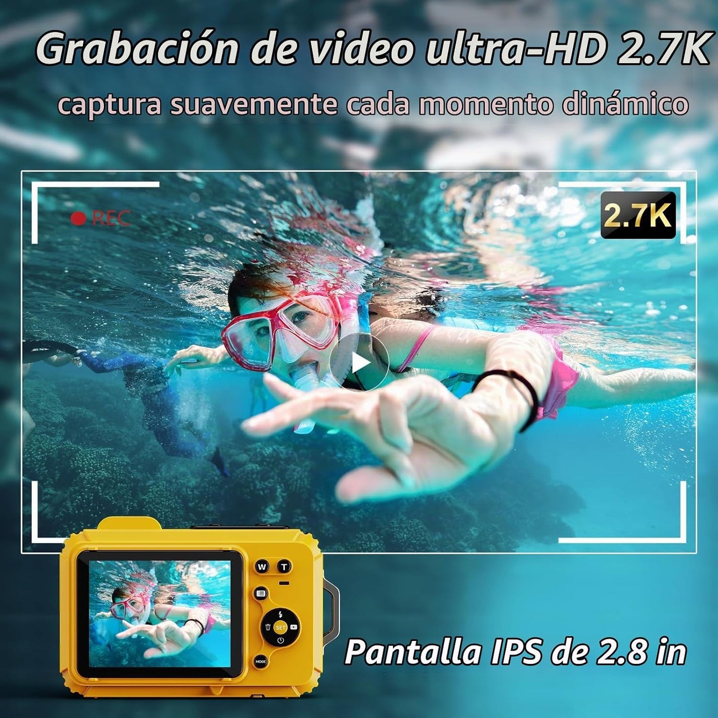 Cámara digital impermeable de 48 MP con tarjeta TF de 32 GB | Panta...