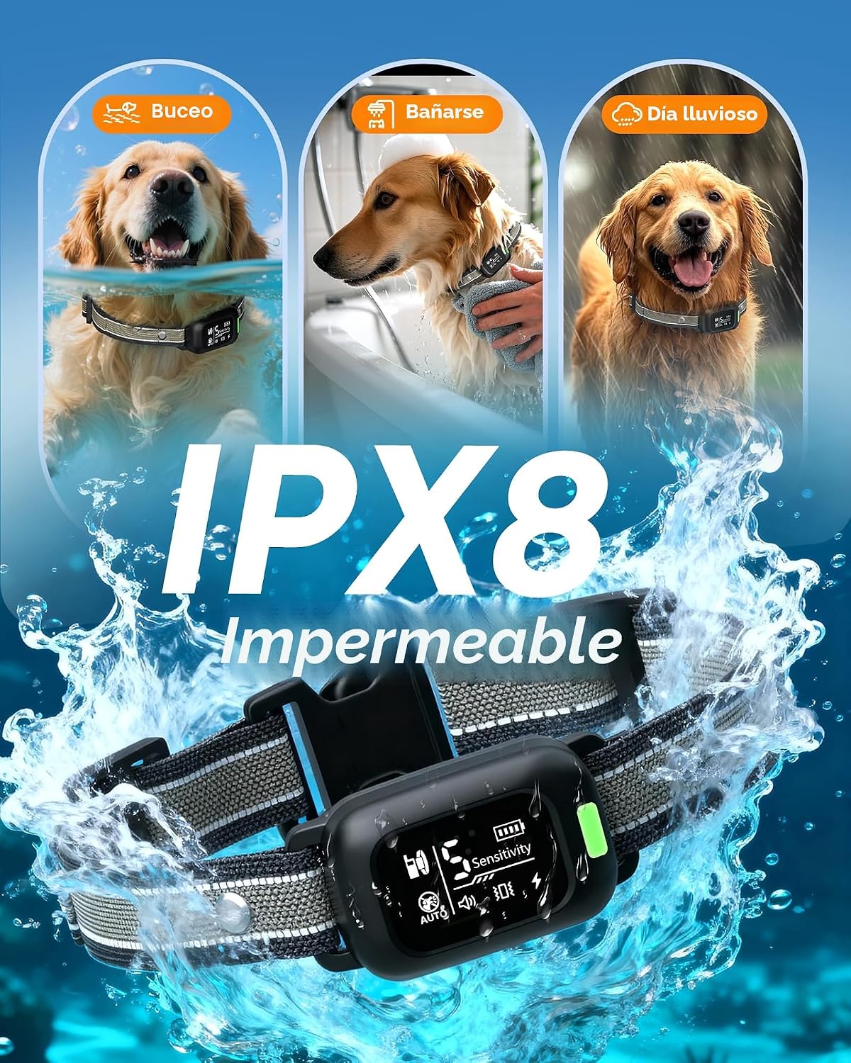 Collar 2 en 1 para Ladridos y Descarga Eléctrica para Perros \u2013...