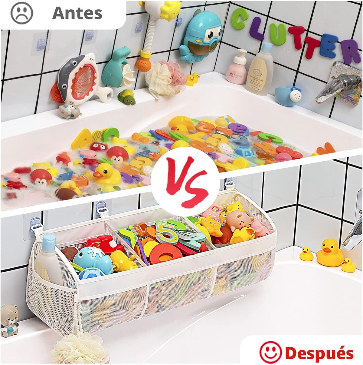Austion Organizador de juguetes de baño de 3 compartimentos origina...