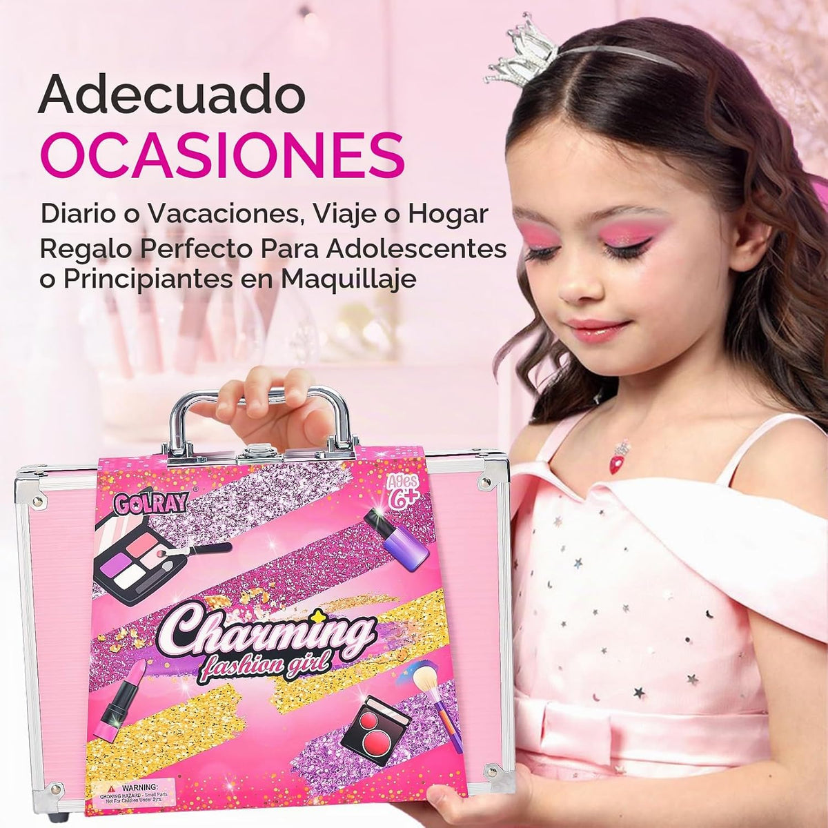 Golray - Kit de maquillaje infantil para niñas, juego de maquillaje...