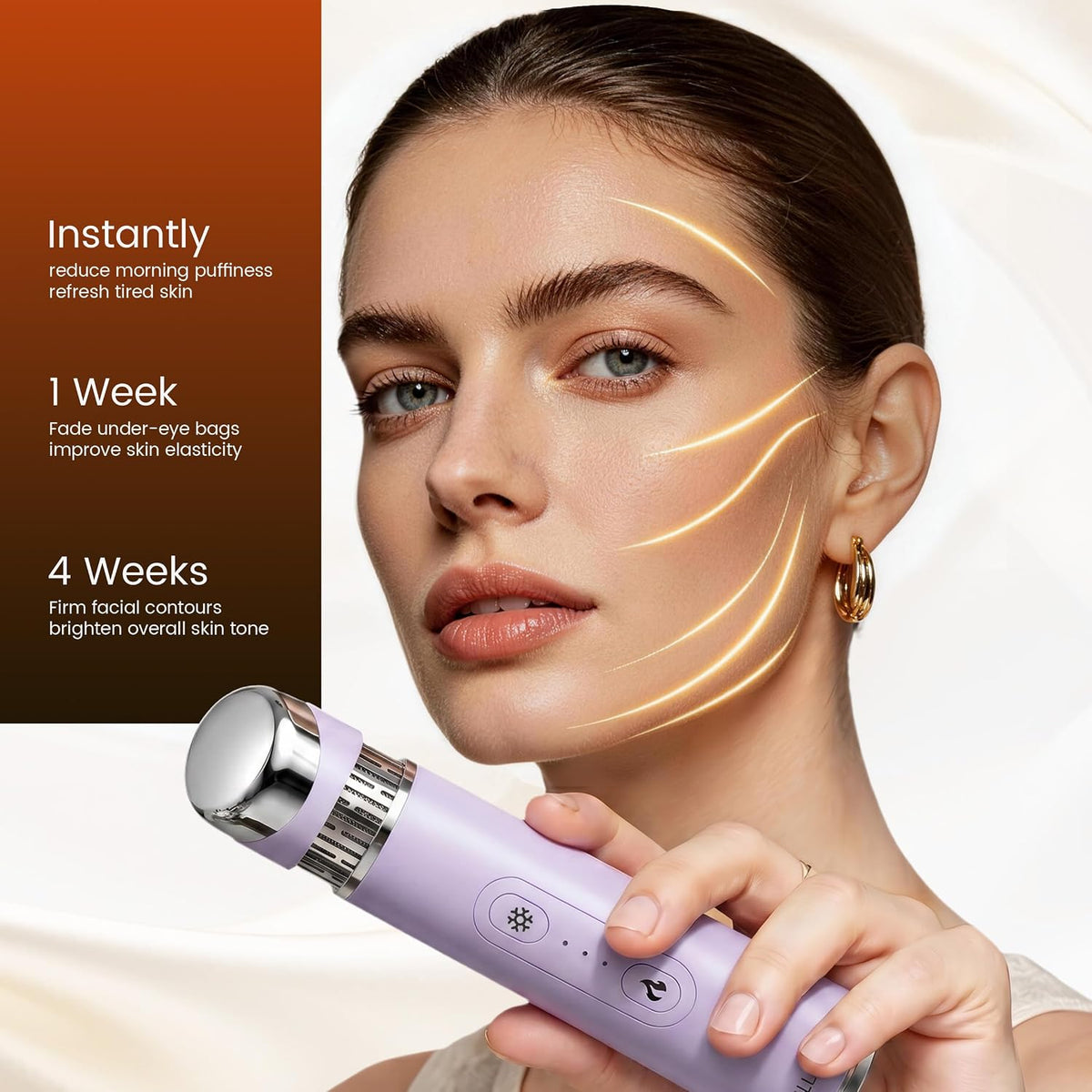 SLLIOS Varita desinfladora para ojos y cara, masajeador facial 2 en...