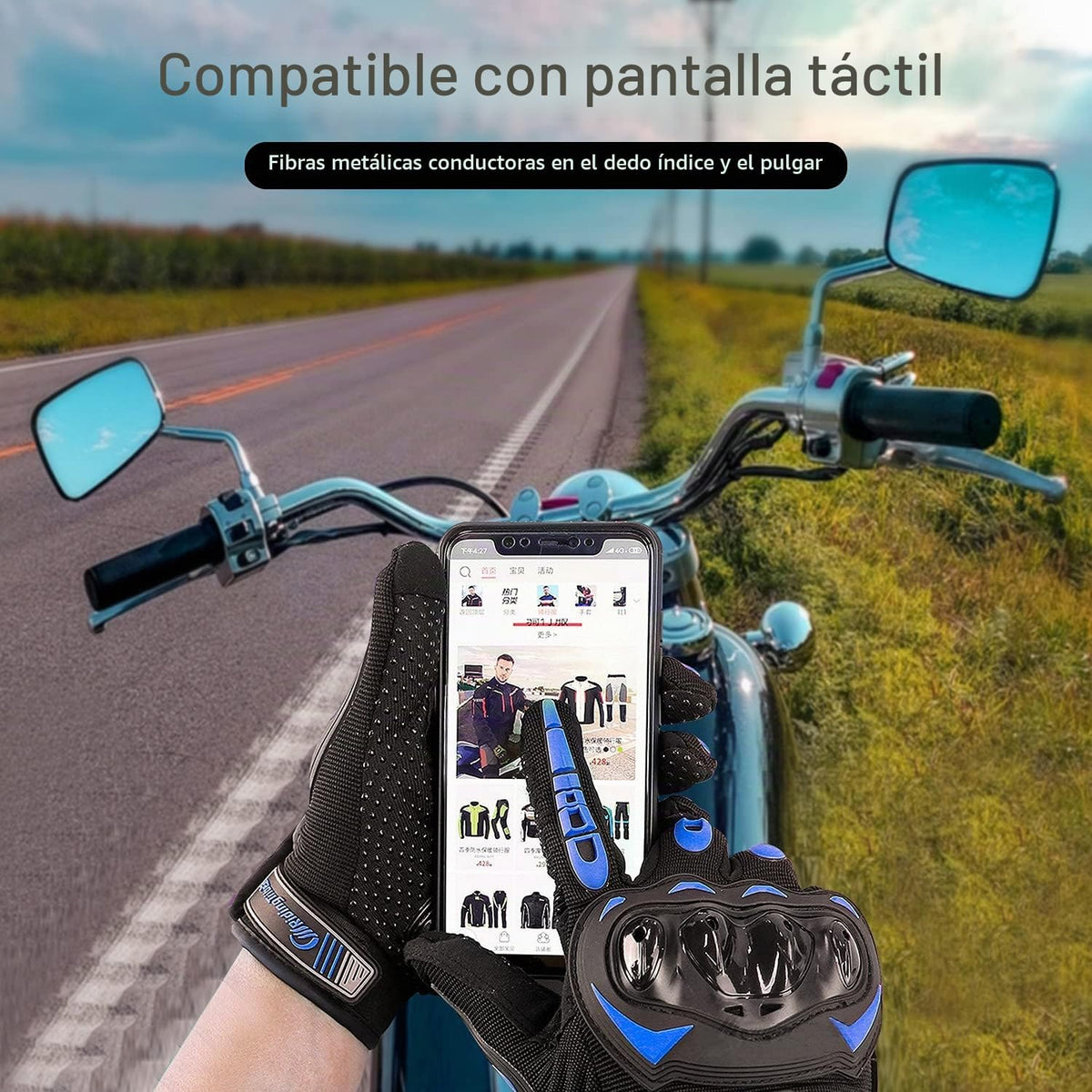 Guantes de motocicleta para hombre y mujer con pantalla táctil Guan...