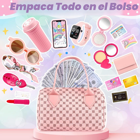 Oisacirg Bolsa de juego para niñas pequeñas, 32 piezas bolso de niñ...