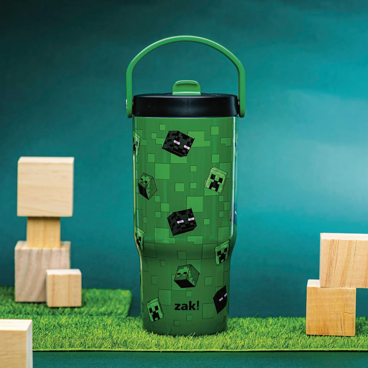 Zak Designs Minecraft Siply Sutton - Vaso para la escuela o viajes,...
