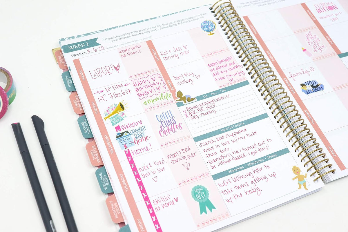 bloom daily planners Nuevo Planificador de Calendario de Embarazo y...