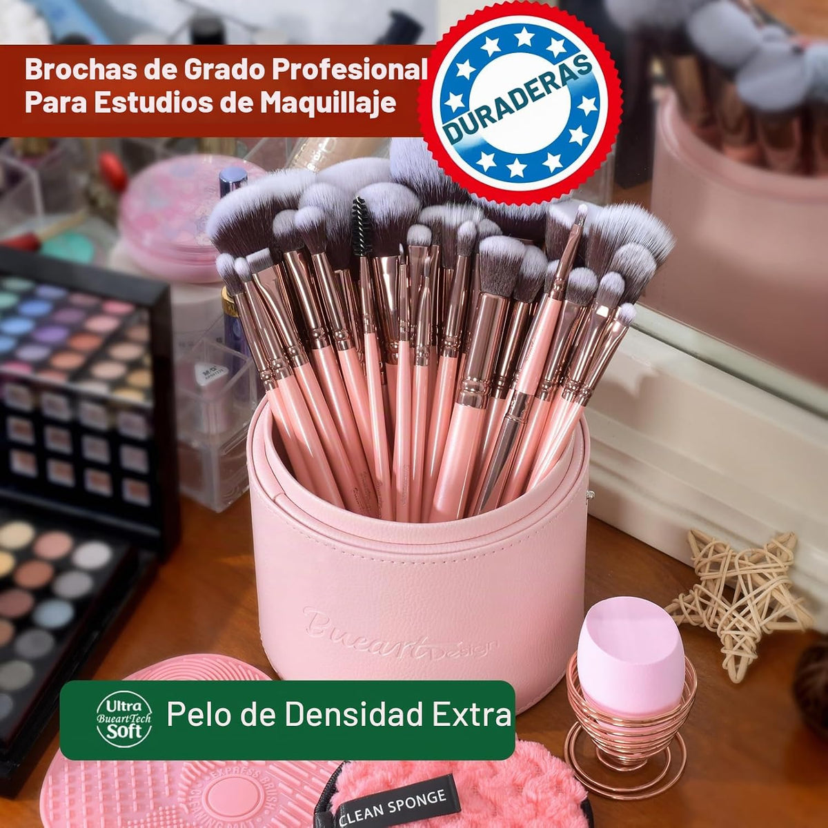 Bueart Design Juego de 30 piezas de brochas de maquillaje profesion...