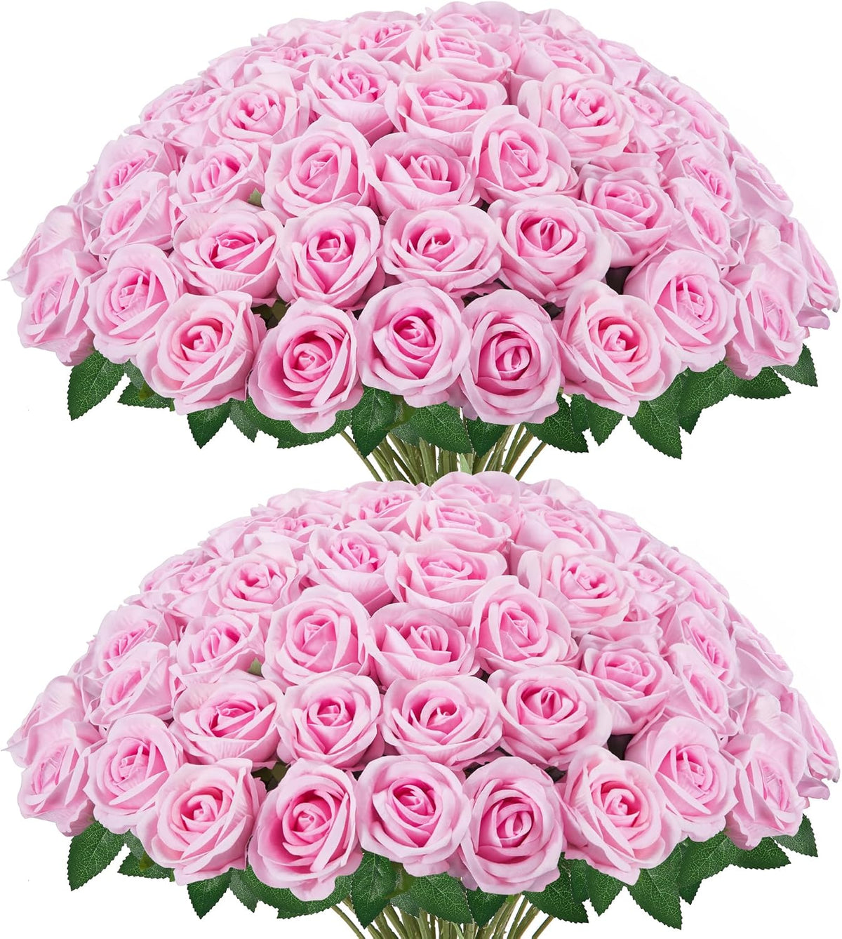InnoGear 50 unidades de rosas rosa artificiales, flores artificiale...