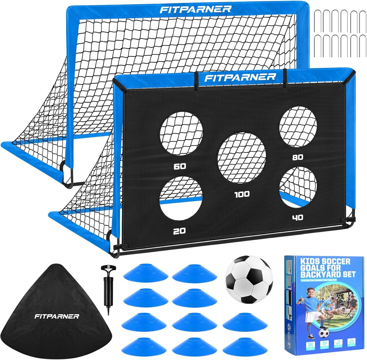 FITPARNER Portería de fútbol, portería de fútbol para niños en el p...