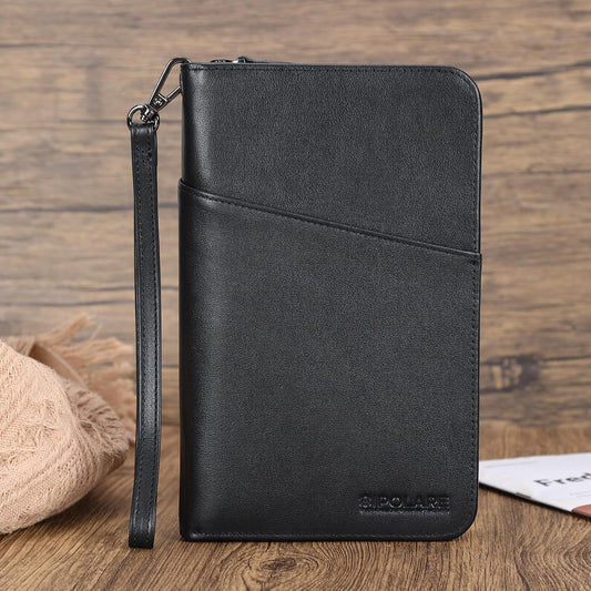 Polare - Funda para pasaporte de piel napa, para hombres y mujeres,...