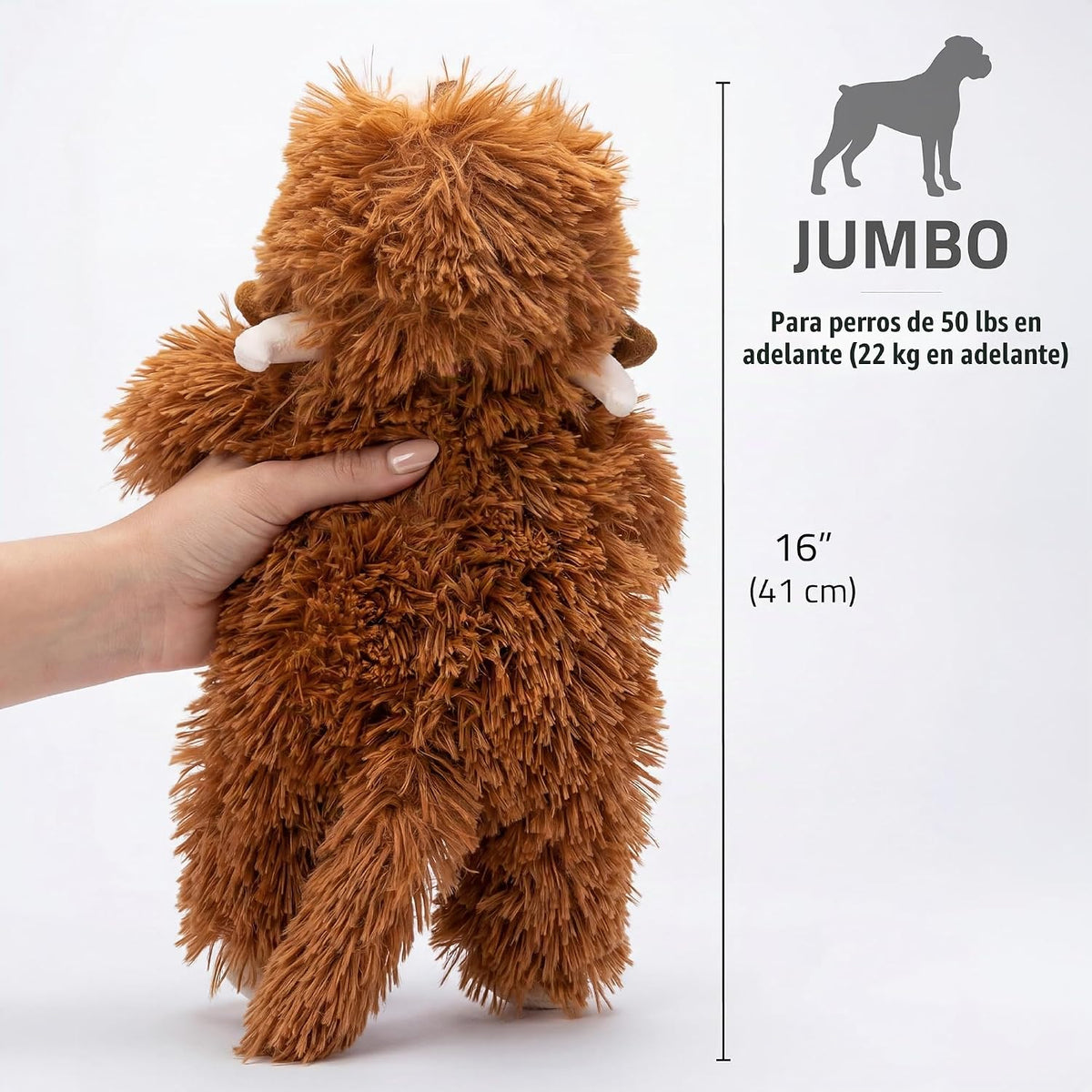 Playology Juguete masticable de vaca de peluche para perros grandes...