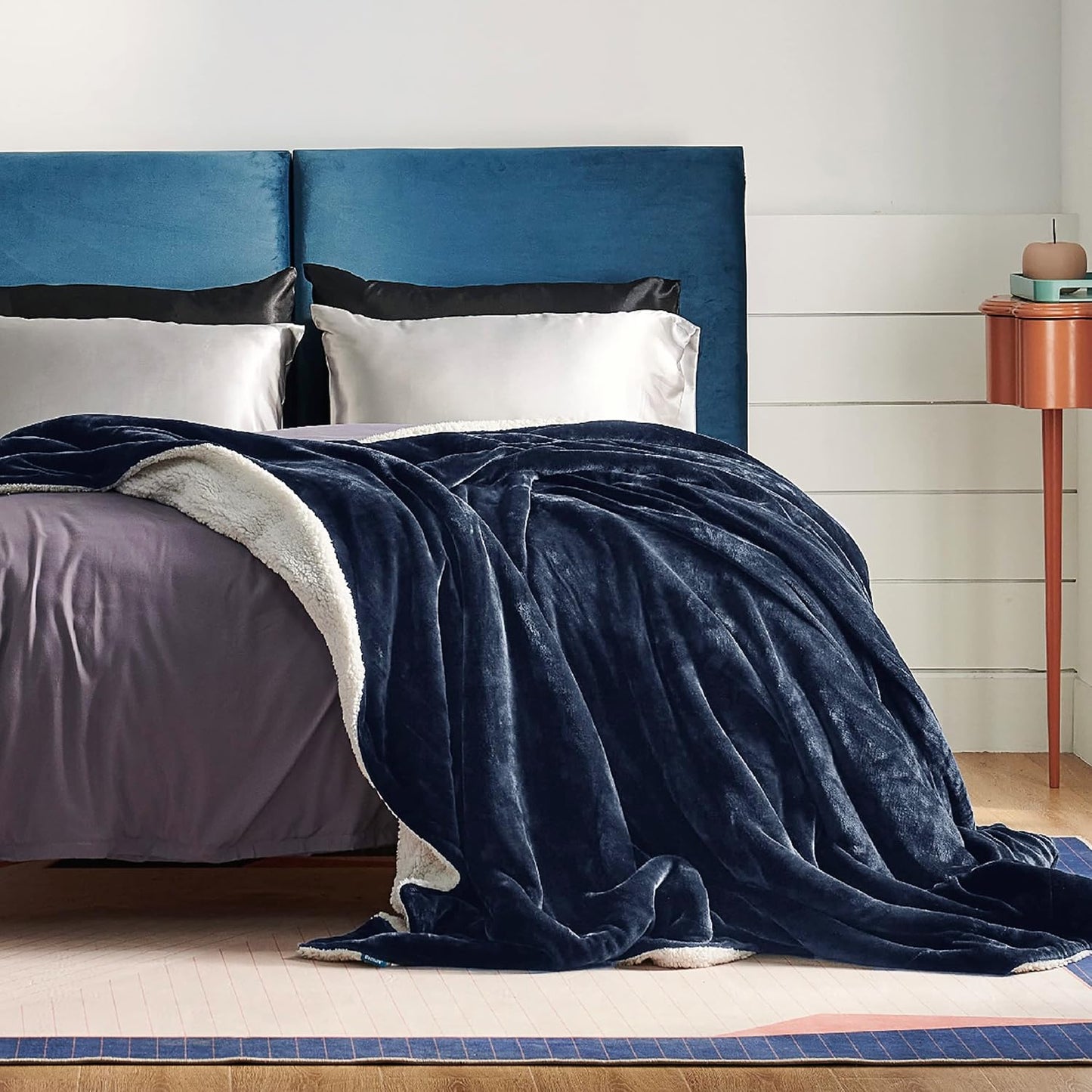 Bedsure GentleSoft - Manta de forro polar Sherpa tamaño Queen para...