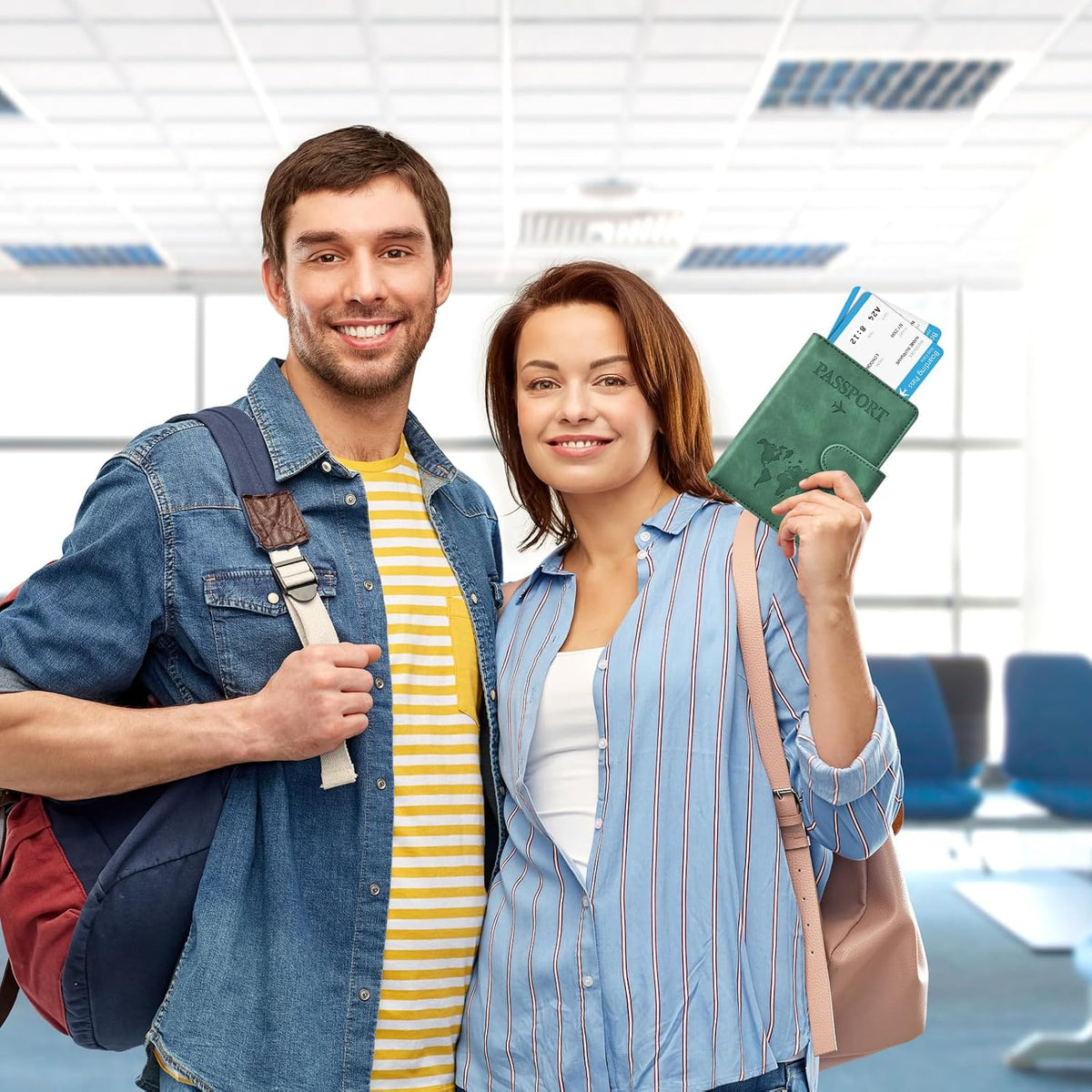 Combo de tarjetero para pasaporte y vacuna, soporte para pasaporte...