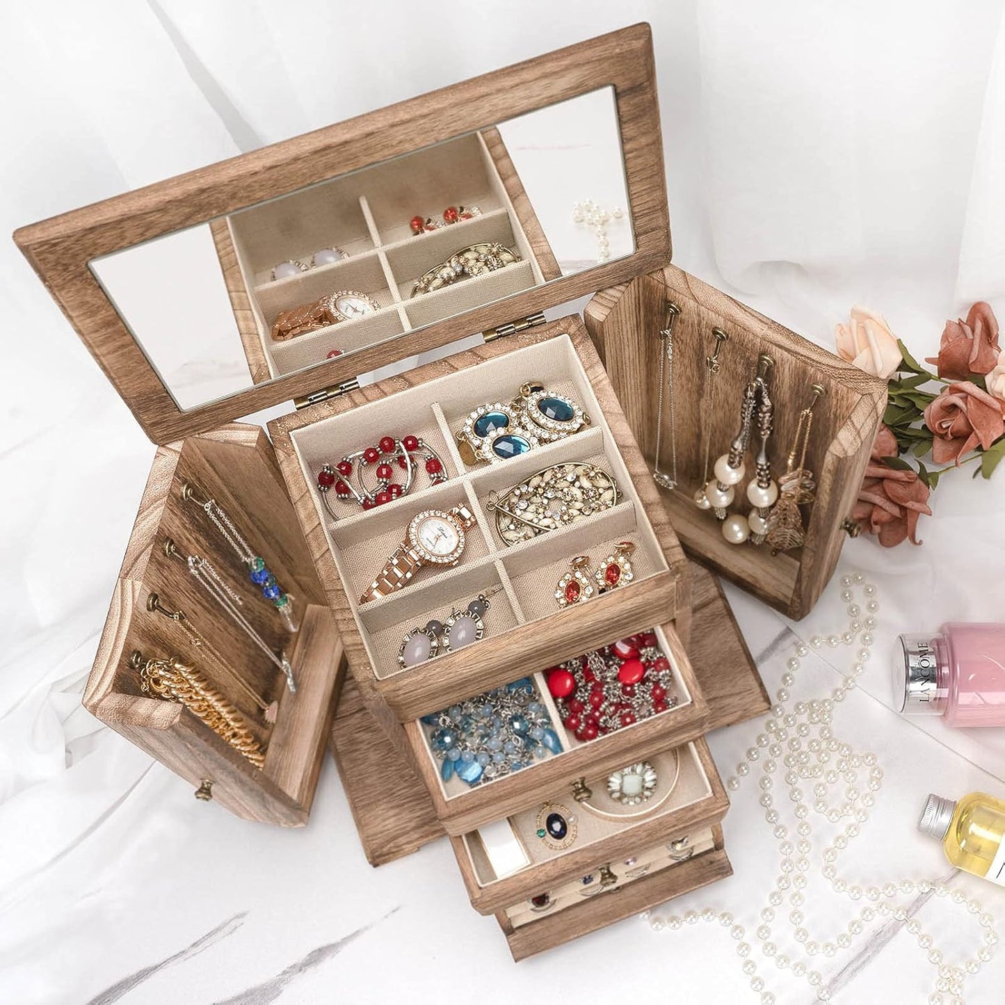 Emfogo - Joyero para mujer, cajas de joyería y organizadores de mad...