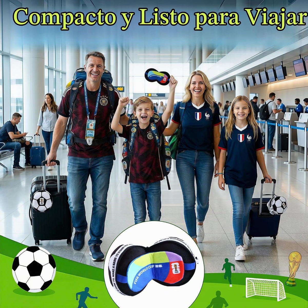 MESUCA Almohada de viaje de la Copa Mundial de la FIFA 2026 con más...