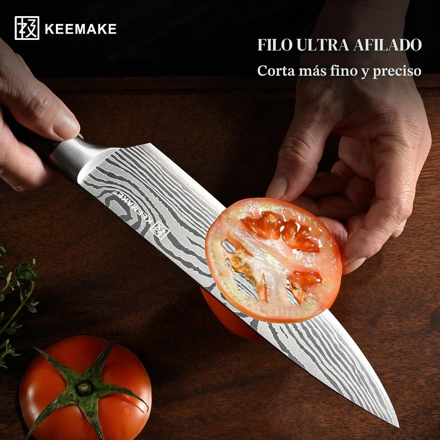 KEEMAKE - Juego de cuchillos de cocina, juego de cuchillos de chef...