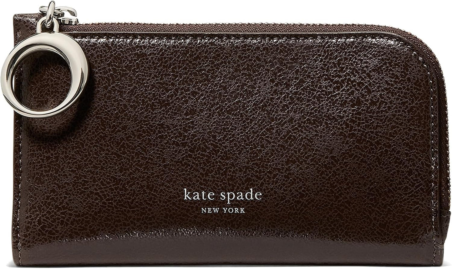 kate spade new york Cartera pequeña y delgada de cuero esmaltado Halo