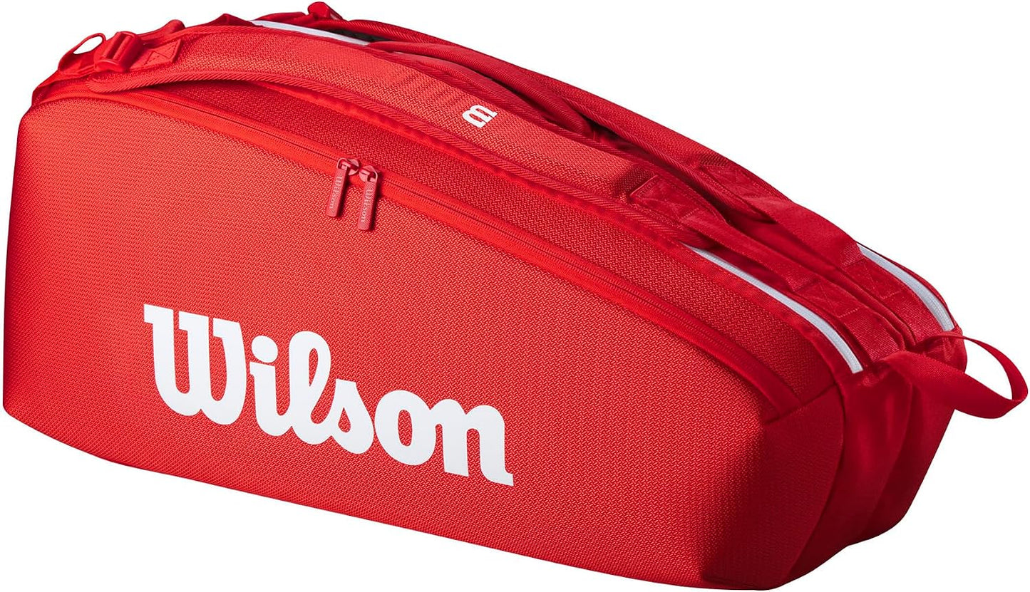Wilson 2025 Super Tour - Bolsas para raquetas de tenis rojas - Rojo...