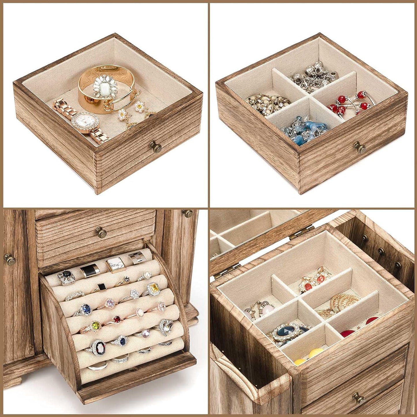 Emfogo - Joyero para mujer, cajas de joyería y organizadores de mad...
